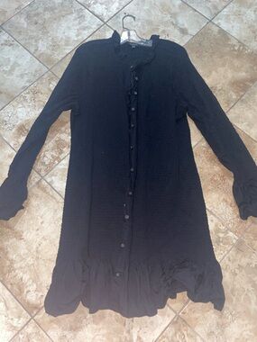 J.Crew Black Smocked Mini Dress Size 2X – Puff Sleeve